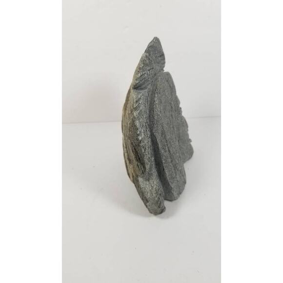 Vintage Native American Stone Bust, Hand Carved Head Statue, Signed - Picture 6 of 8